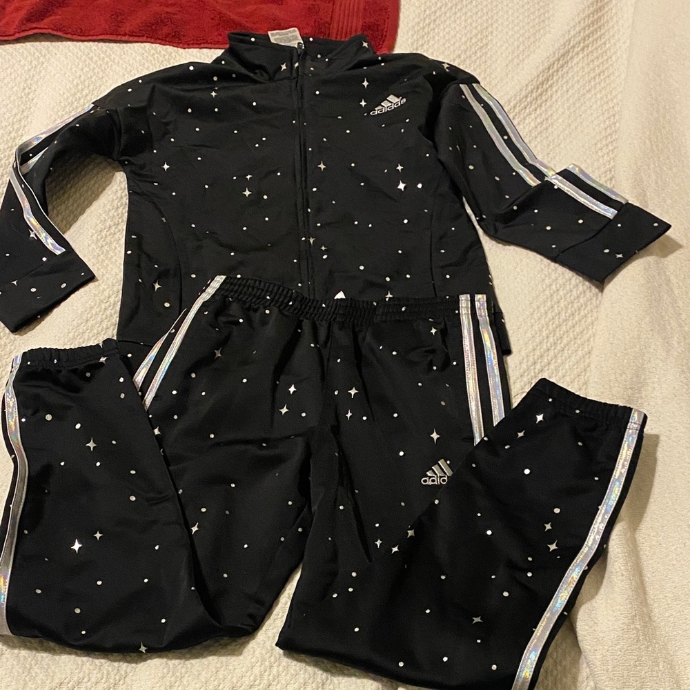 Adidas Black Tracksuit with Starry Design